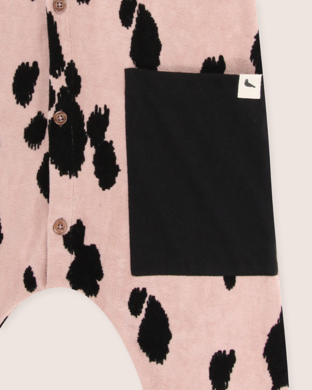 Pink Pony Print Velour Romper