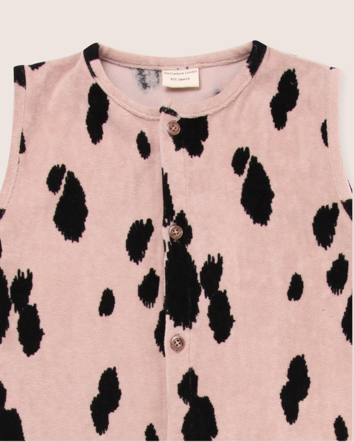 Pink Pony Print Velour Romper