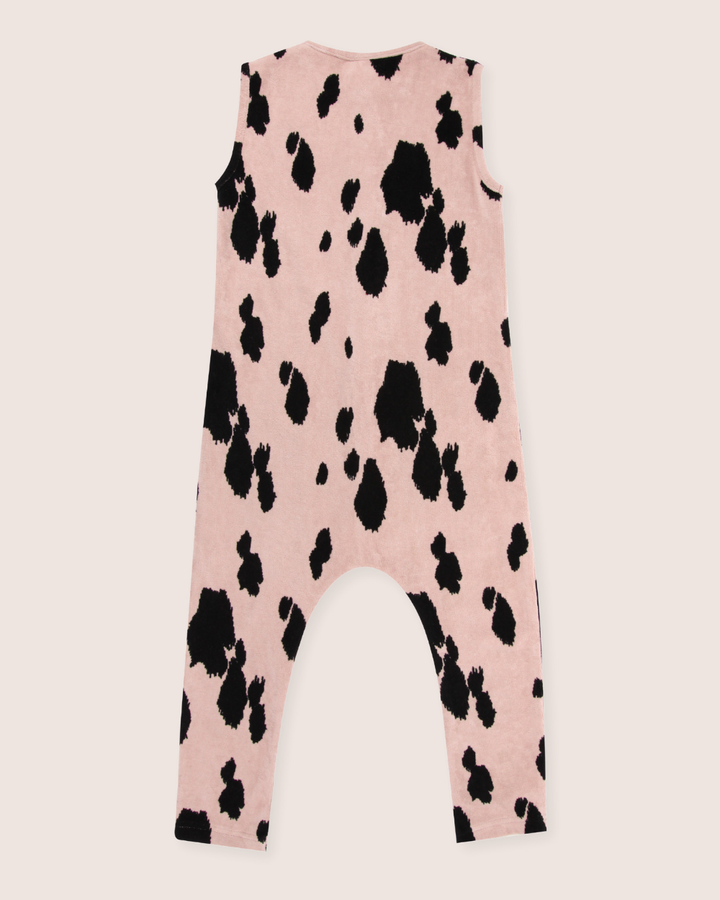 Pink Pony Print Velour Romper