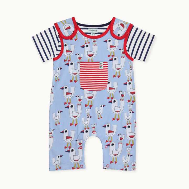 Multicoloured Seagull Print Baby Romper - image 1