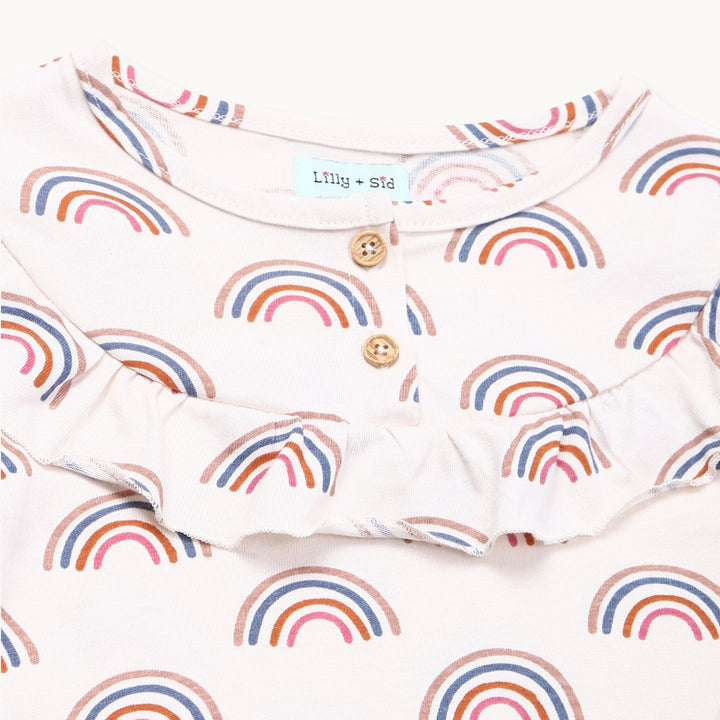 Organic cotton Rainbow Print Top - close up