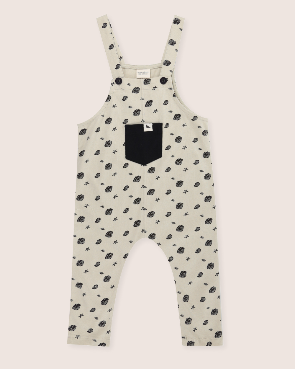 Stone Seashell Print Dungarees