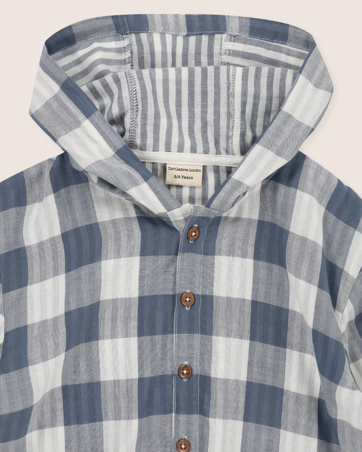 Multicolour Marine Check Print Hoodie