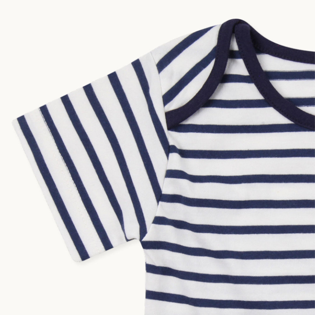 Multicoloured Seagull Print Baby Romper Stripe Top - image 4