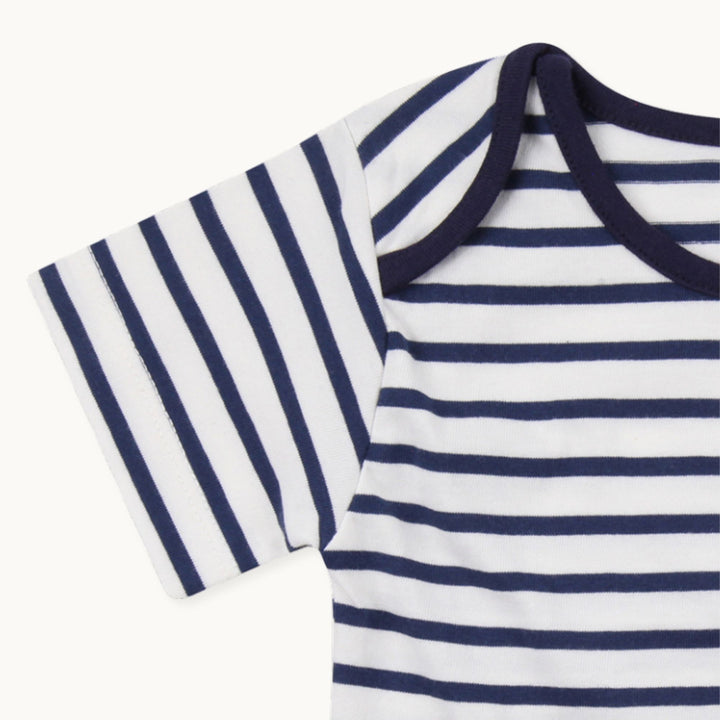 Multicoloured Seagull Print Baby Romper Stripe Top - image 4