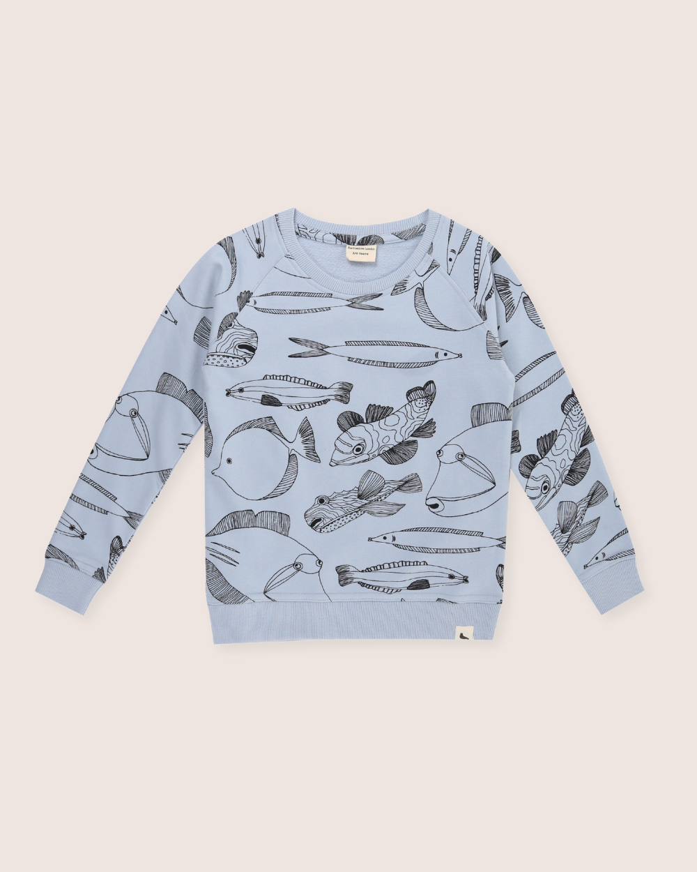 Blue Fish Print Sweatshirt