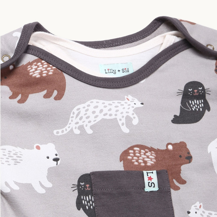 Sustainable baby Animals Print romper with a full sleeve top - image 2