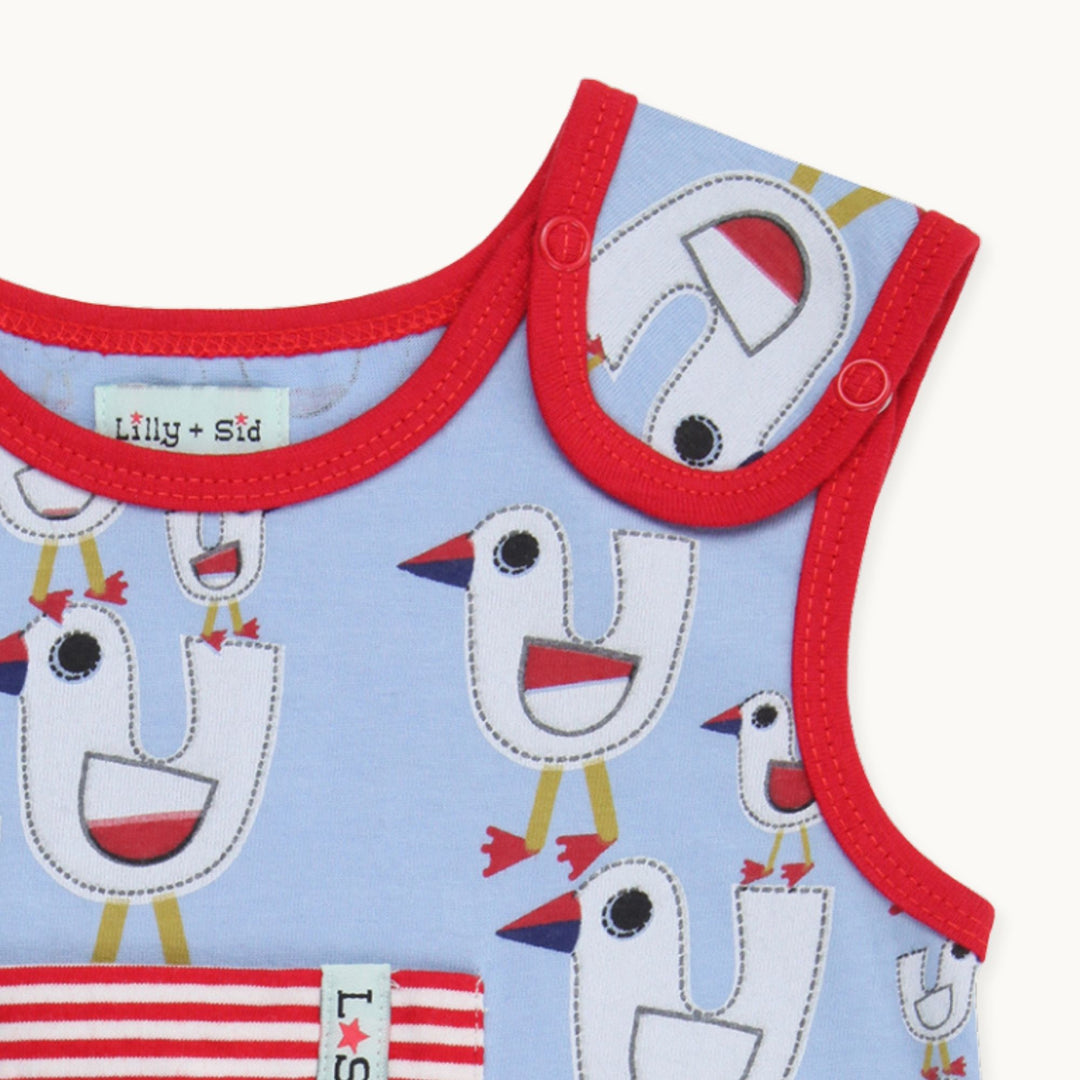 Multicoloured Seagull Print Baby Romper Seagull Dungarees - image 7