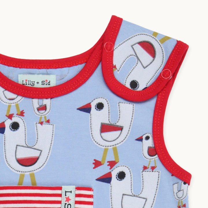 Multicoloured Seagull Print Baby Romper Seagull Dungarees - image 7