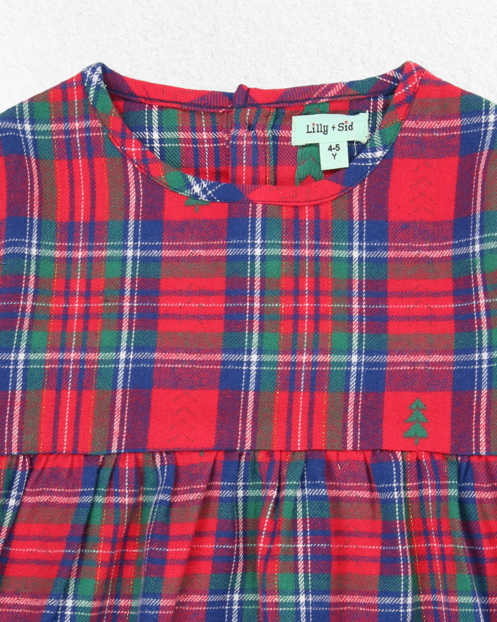 Applique Hem Tartan Dress