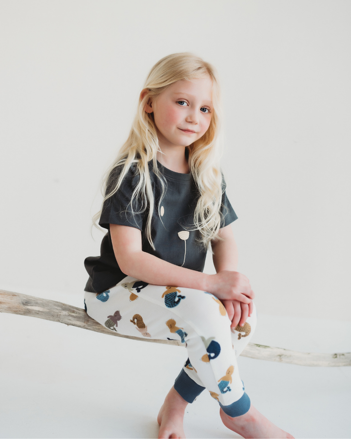 White Merbear Print Leggings