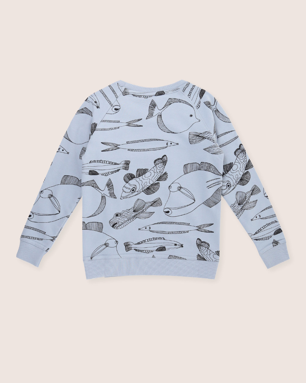 Blue Fish Print Sweatshirt