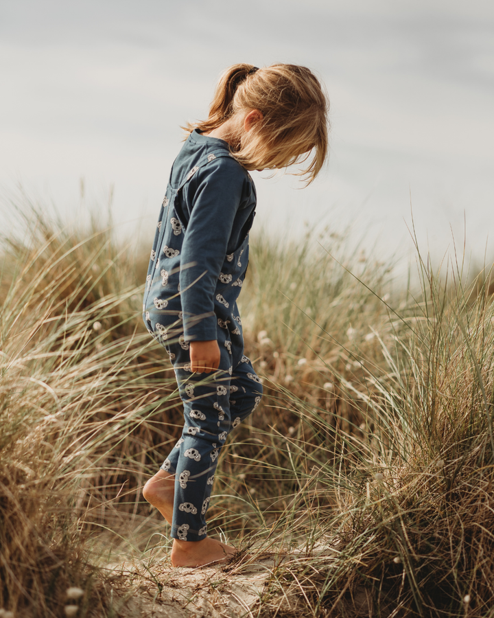 Blue Koala Print Dungarees
