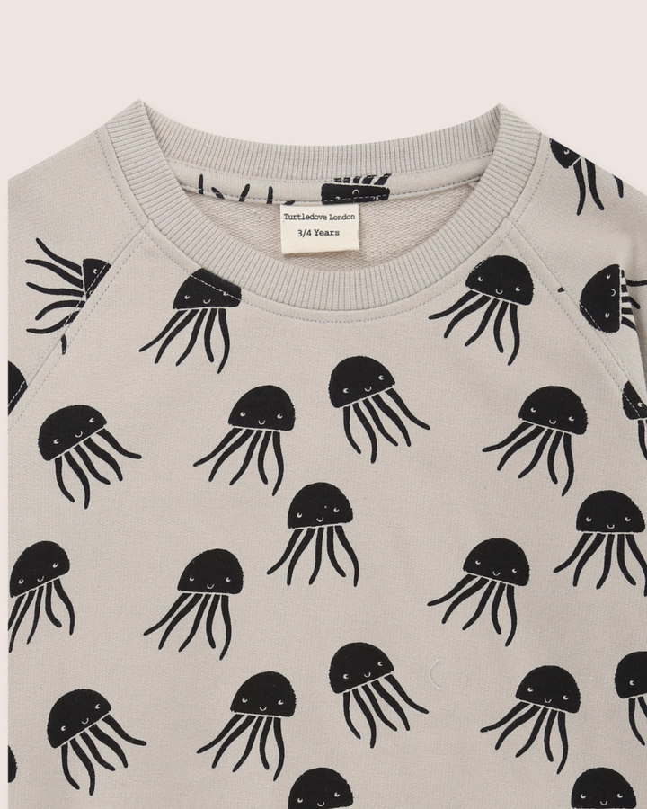 Grey Jellyfish Print Sweatshirt