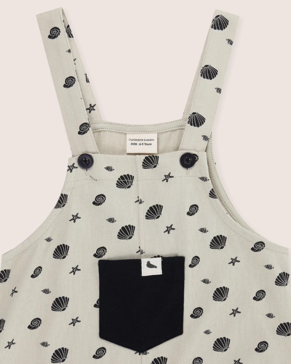 Stone Seashell Print Dungarees
