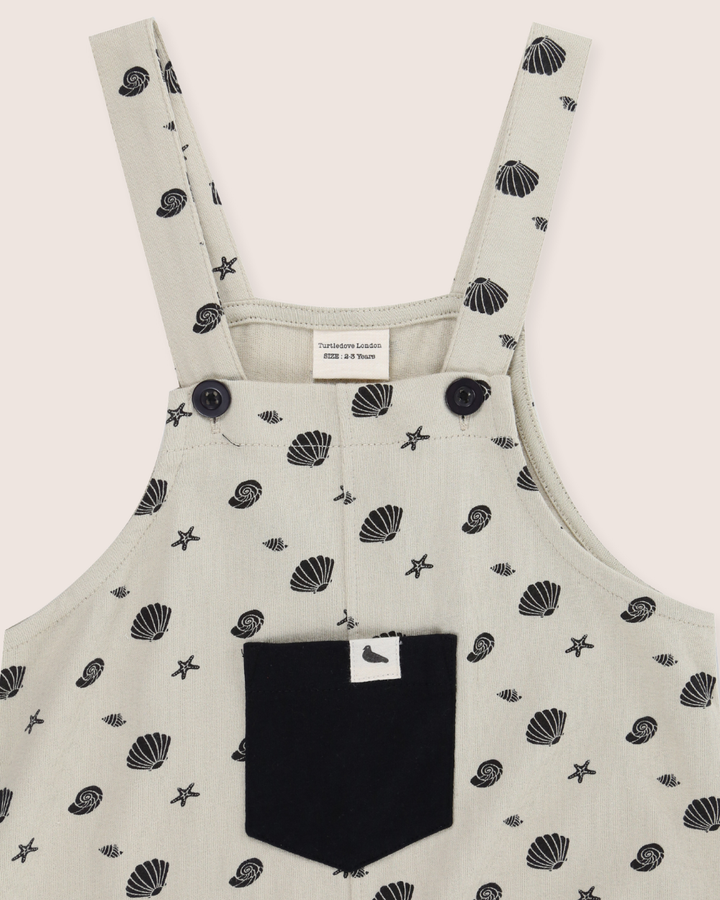 Stone Seashell Print Dungarees