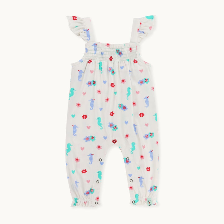 organic cotton Multicoloured Seahorse Print Romper - image 1