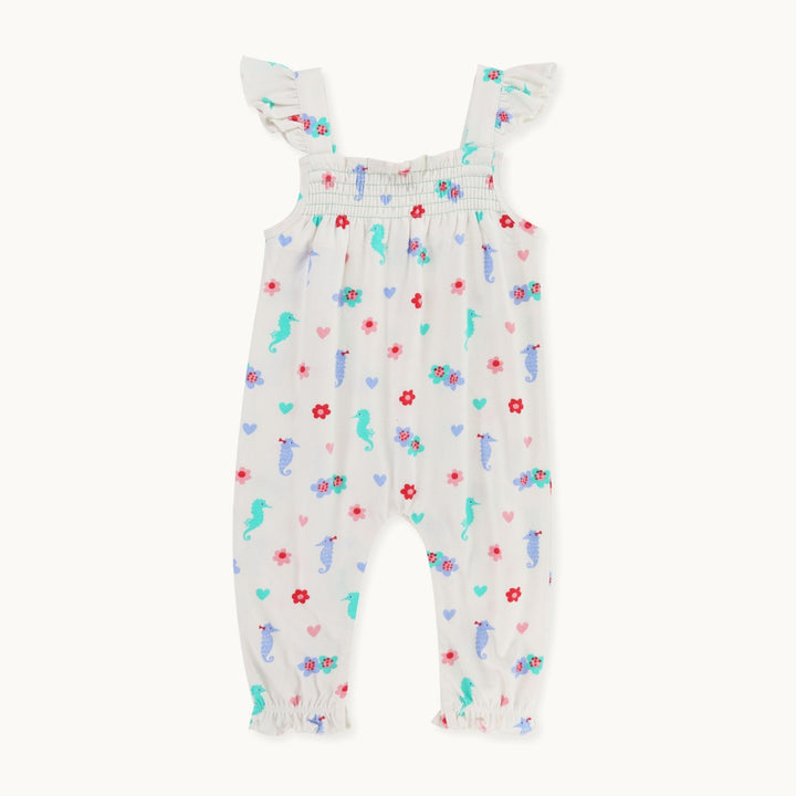 organic cotton Multicoloured Seahorse Print Romper - image 4
