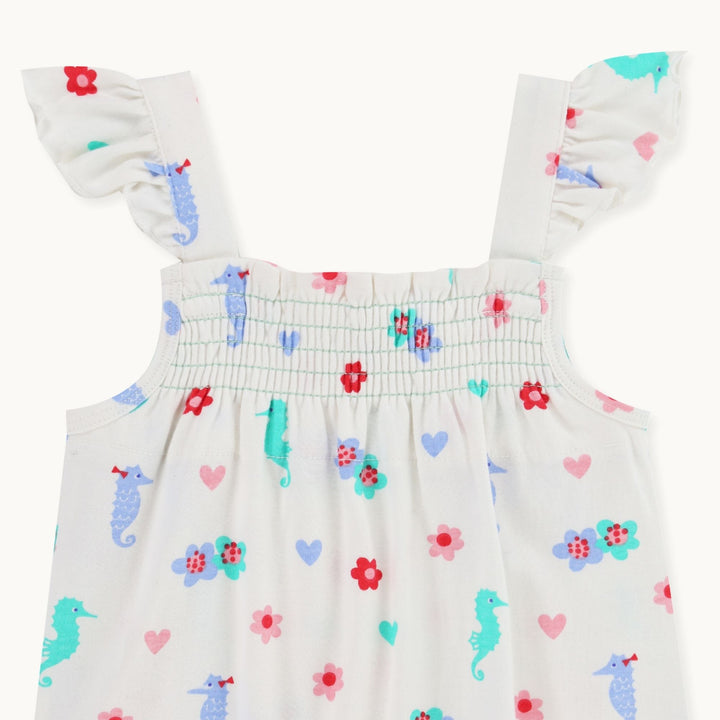 organic cotton Multicoloured Seahorse Print Romper - image 2