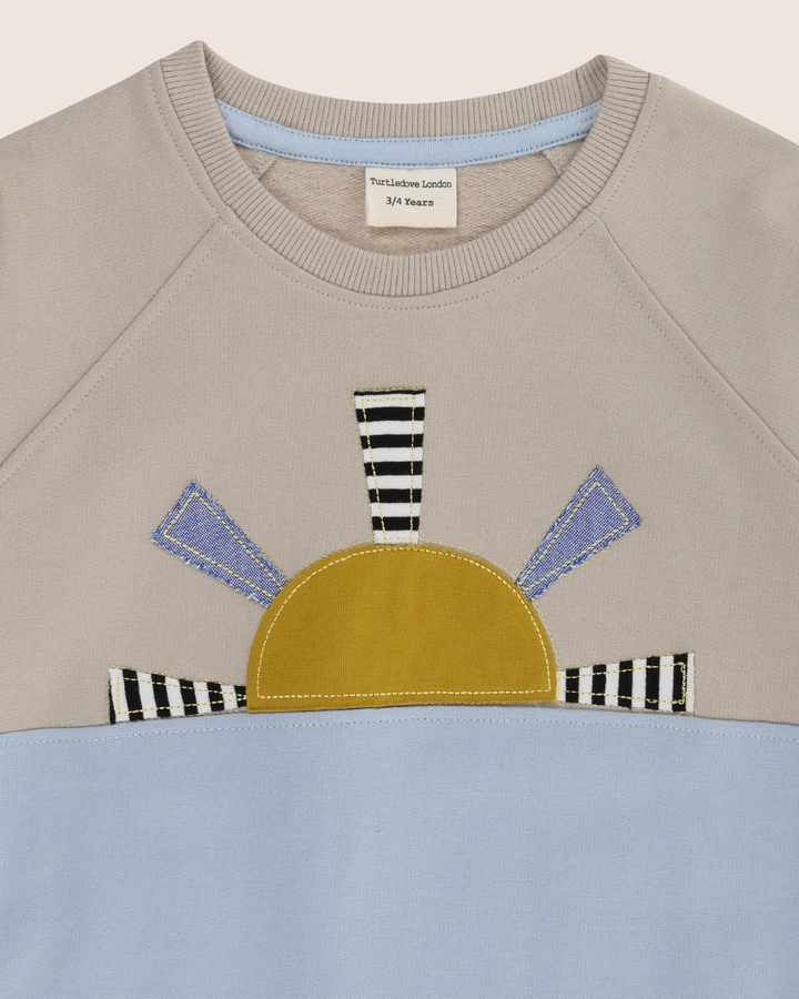 Beige Colourblock Sweatshirt