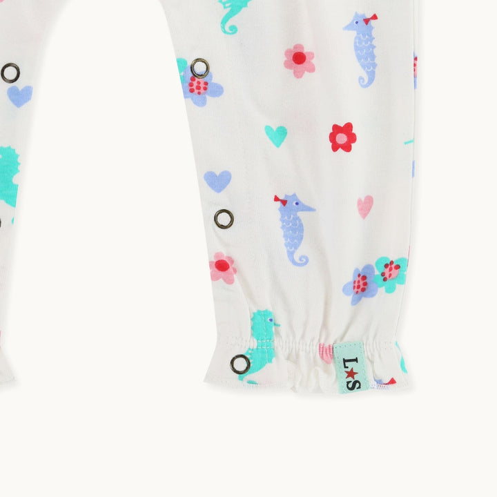 organic cotton Multicoloured Seahorse Print Romper - image 3