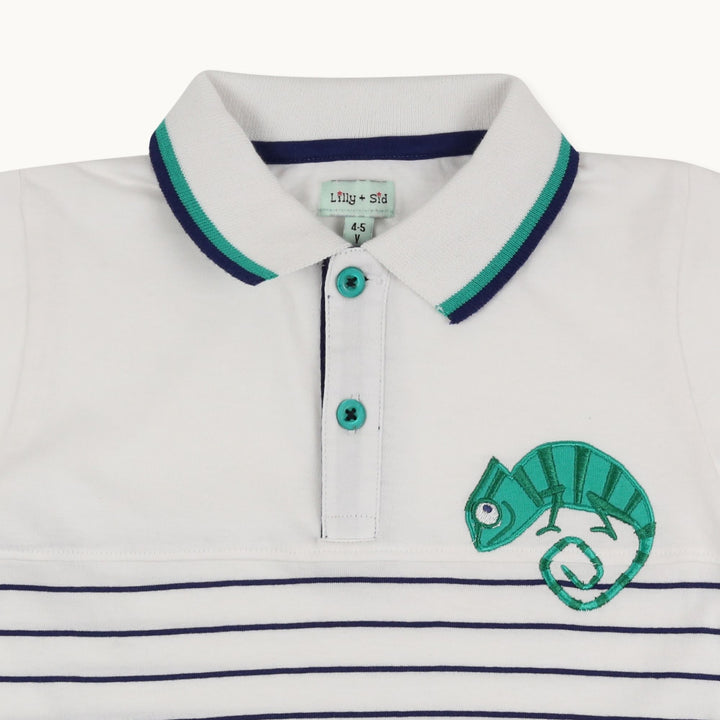 White Lizard And Friends Applique T-Shirt Close up front