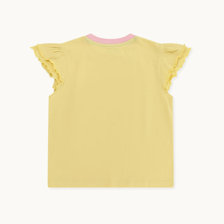 organic cotton yellow Sunday Slogan Applique Top - image 3