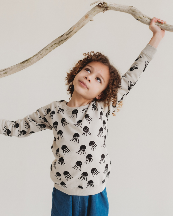 Grey Jellyfish Print Sweatshirt