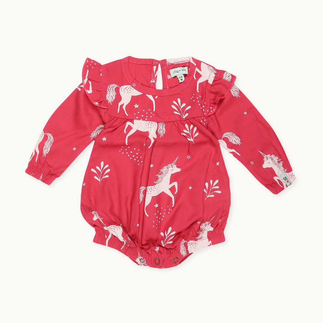 Organic cotton baby Unicorn Bubble Romper - image 1
