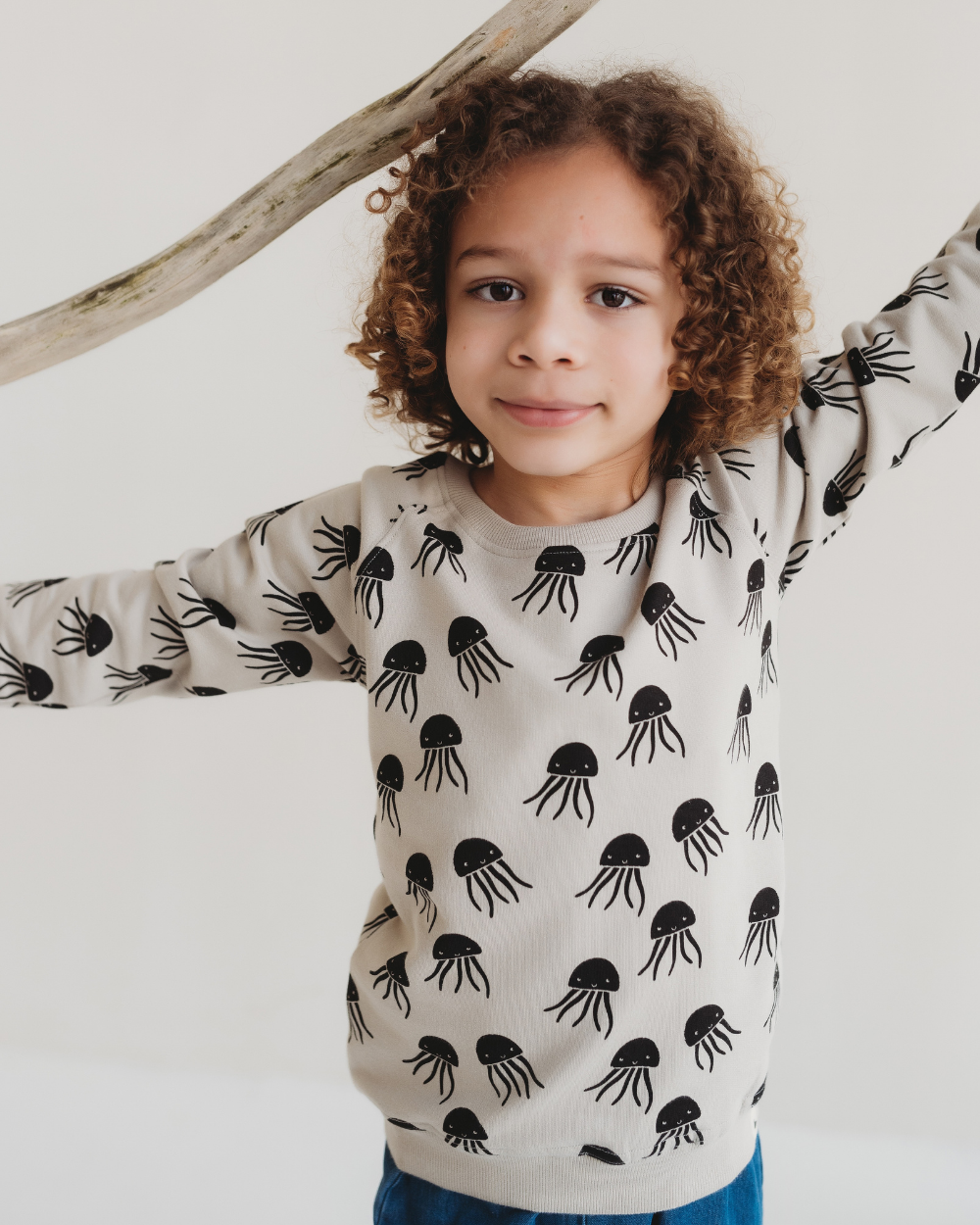 Grey Jellyfish Print Sweatshirt