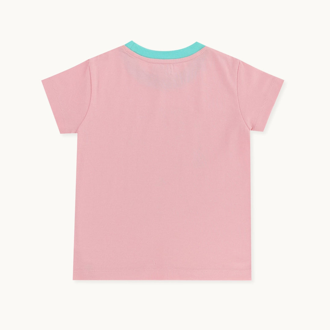 organic cotton Pink Beach Print short sleeve Top - image 3