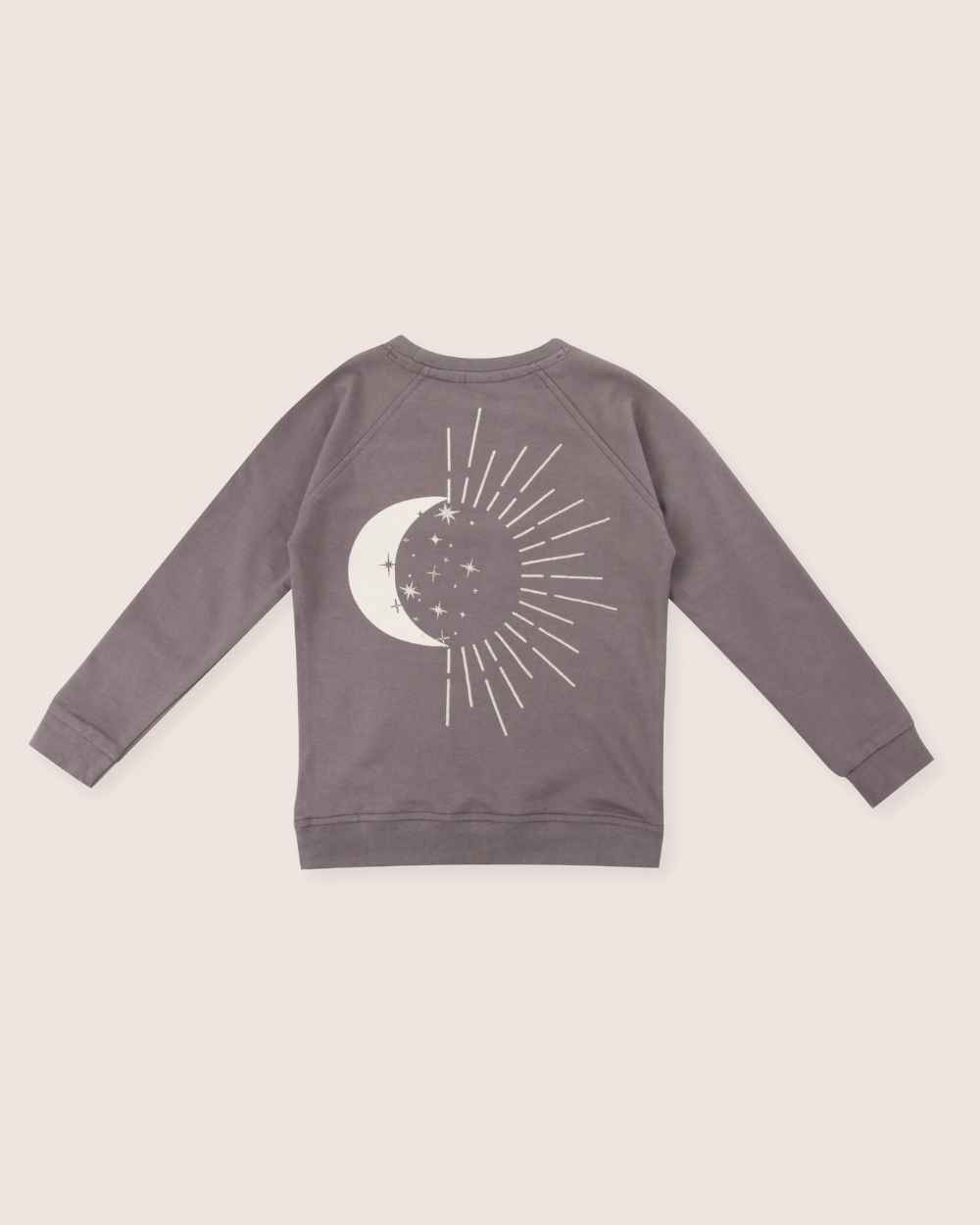 Midnight Grey Moon Motif Print Sweatshirt