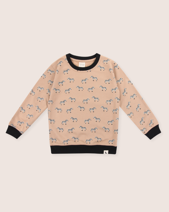 Beige Zebra Print Sweatshirt