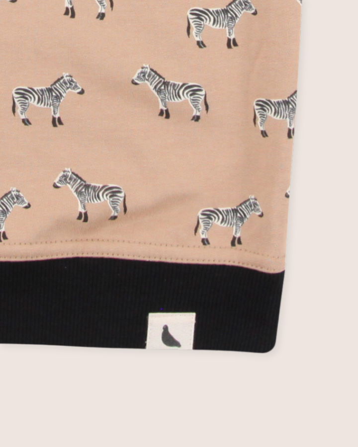Beige Zebra Print Sweatshirt
