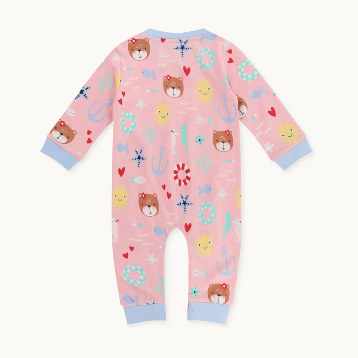 organic cotton Pink Lilly And Friends Print Romper - image 3