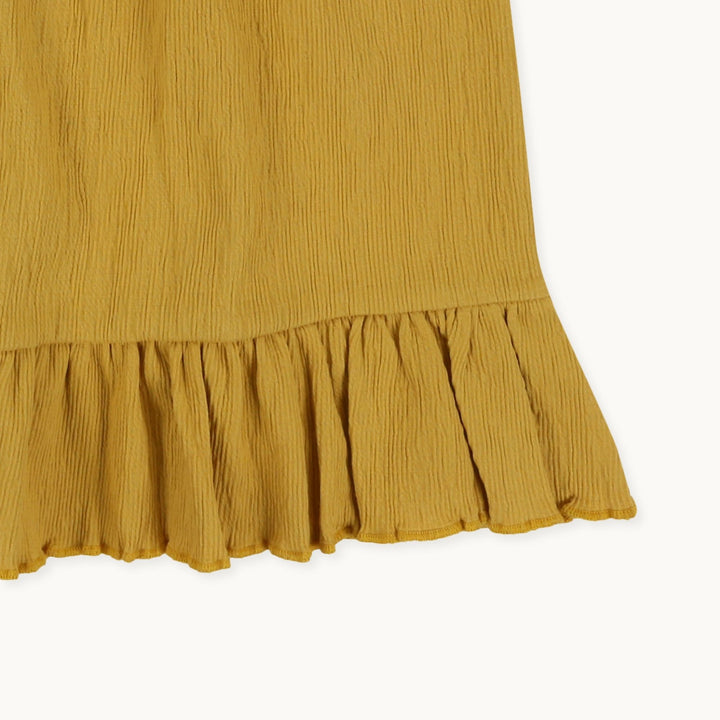 Kids organic cotton frill sleeve dress with flower embroidery - image 3