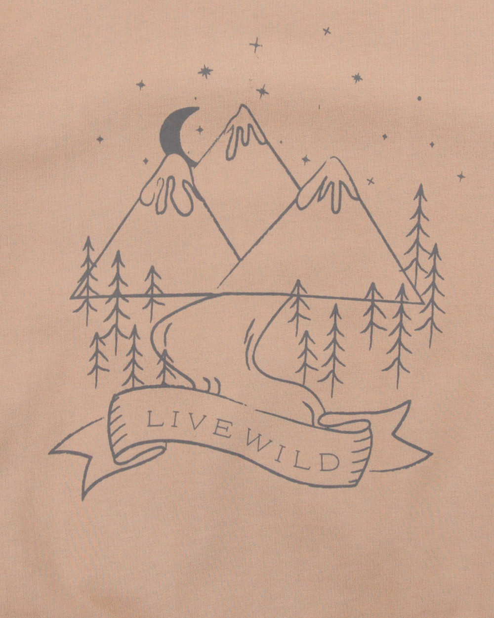 Beige Live Wild Slogan Print Sweatshirt
