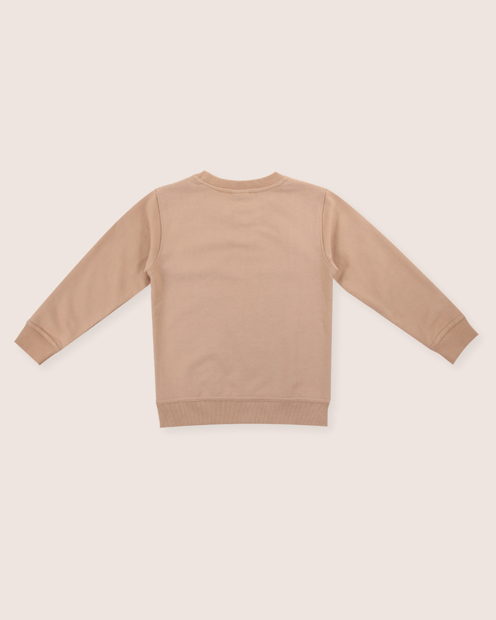 Beige Live Wild Slogan Print Sweatshirt