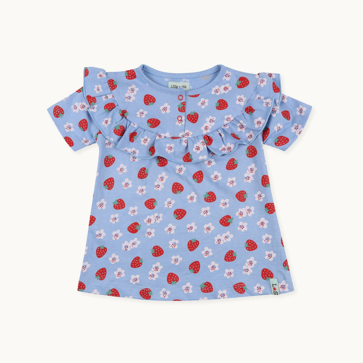 organic cotton Multicoloured Strawberry Print Top And Legging Set- image 2