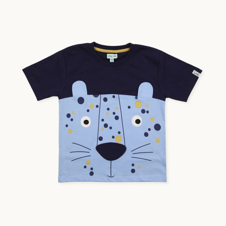 organic cotton Lenny Leopard Face print short sleeve T-Shirt