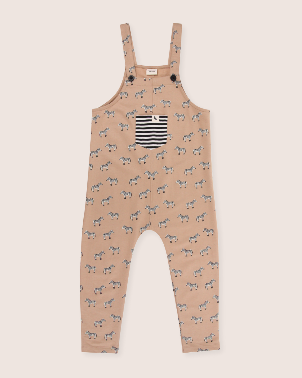Beige Zebra Print Dungarees