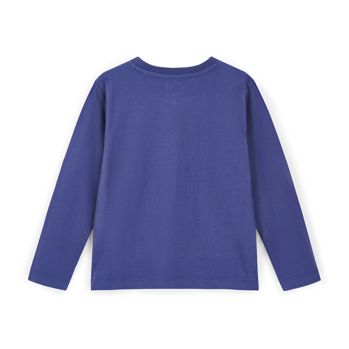 Blue long-sleeve shirt on a white background