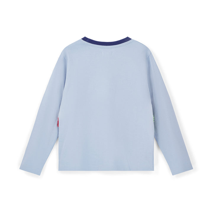Light blue long-sleeve shirt on a white background