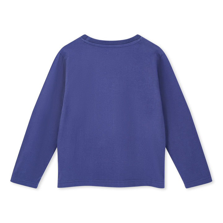 Blue long-sleeve shirt on a white background