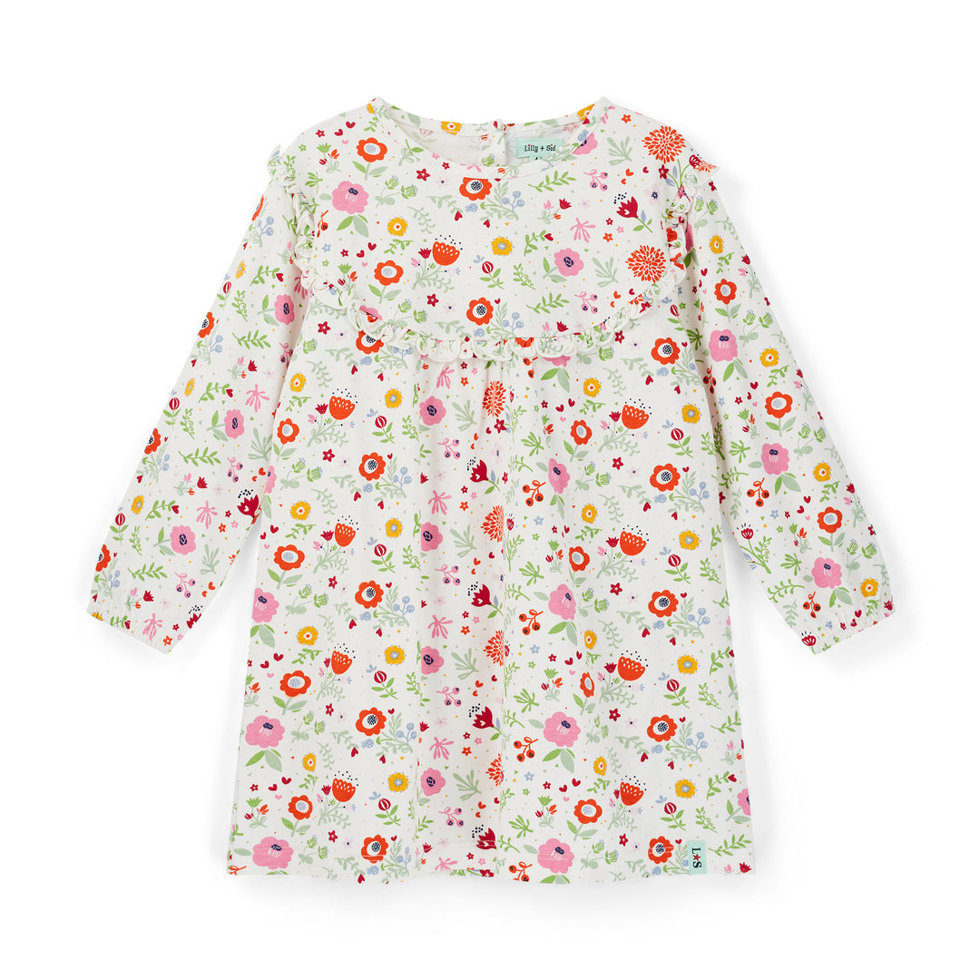 Floral patterned dress on a white background