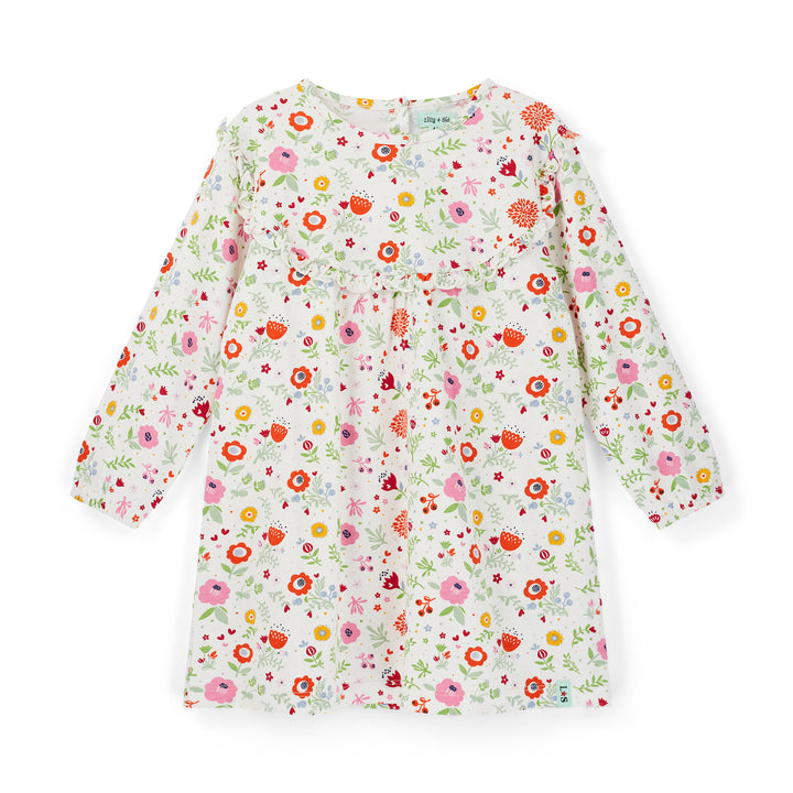 Floral patterned dress on a white background