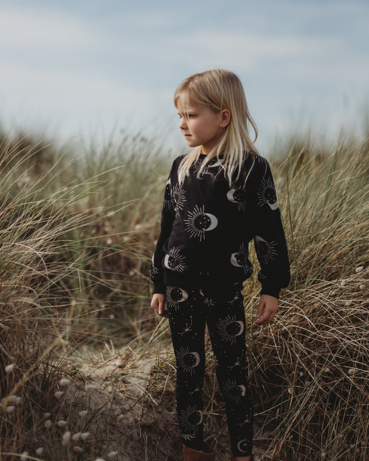 Black Astrology Print Sweatshirt