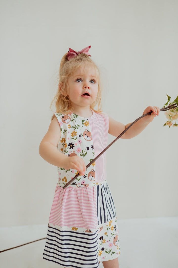 Multicoloured Sid In Flowers And Stripe Print Dress