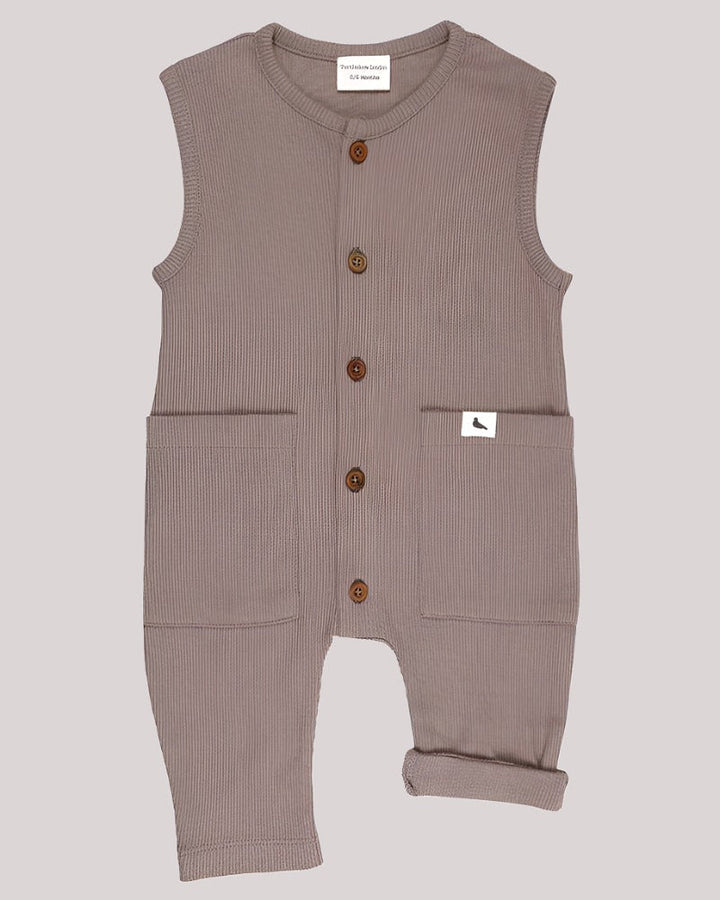 Brown Rib Romper