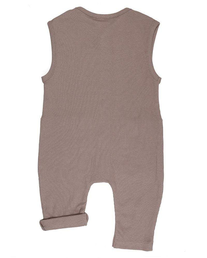 Brown Rib Romper